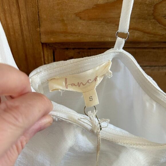 NWT Fanco‎ Shop Small White Ruffled Layered Dress Y Neck Strappy Tank Top - Picture 10 of 14